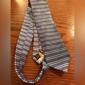Ted Baker Men's Tie with Purple and Black Stripes